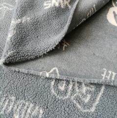 100% polyester printed sherpa fabric 320GSM for garment cloth toys and fashion accessories