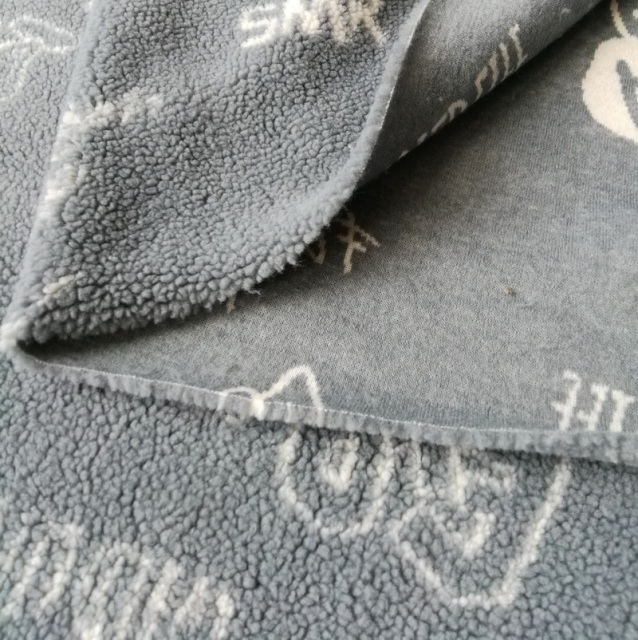 100% polyester printed sherpa fabric 320GSM for garment cloth toys and fashion accessories