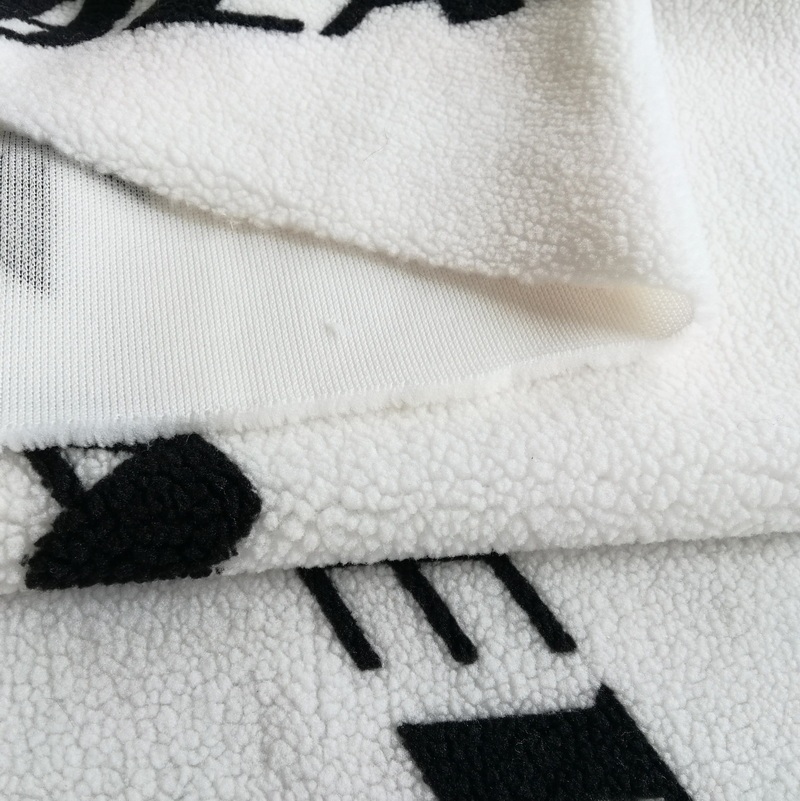 100% polyester printed sherpa fabric 320GSM for garment cloth toys and fashion accessories