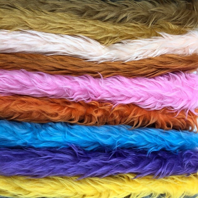 Faux Fur Fabric Medium Curly Pile 40mm For Decorations and Toys