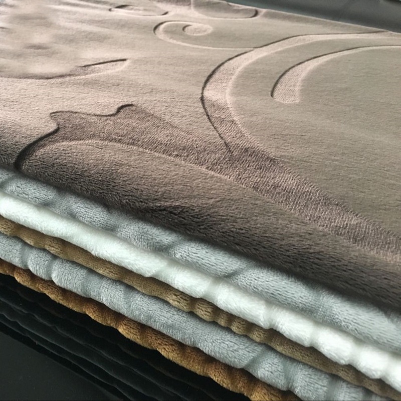 Embossed Super Soft Flannel Minky Plush Fabric Super Soft Cuddle Fleece Fabric Plain Color for Lining Beddings and Toys