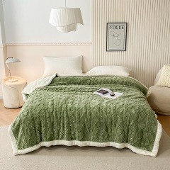 Luxury Embossed Sherpa Faux Fur Throw Blanket Ultra Soft Plush and Warmth for Winter Gifts