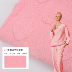 Short Plush Embossed Flannel Fabric Single or Double Side Brush For Fashional Pajamas Toys and Beddings