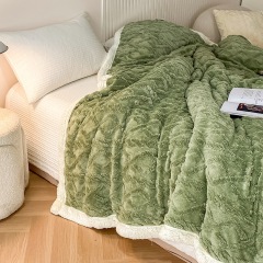 Luxury Embossed Sherpa Faux Fur Throw Blanket Ultra Soft Plush and Warmth for Winter Gifts