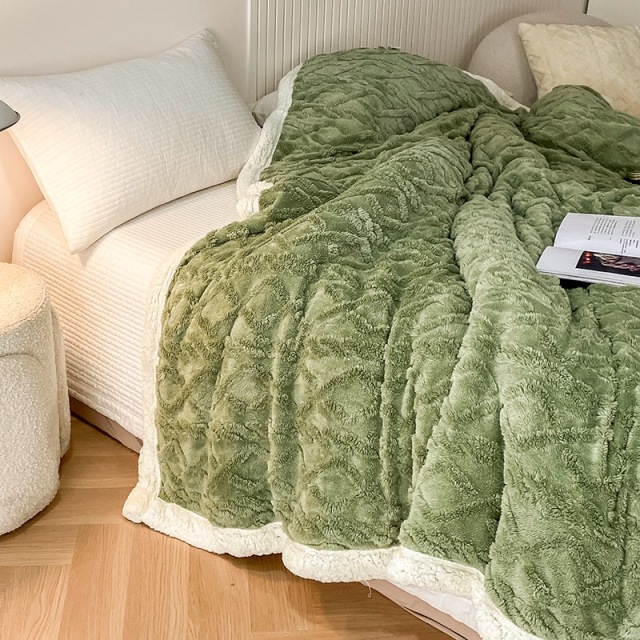 Luxury Embossed Sherpa Faux Fur Throw Blanket Ultra Soft Plush and Warmth for Winter Gifts