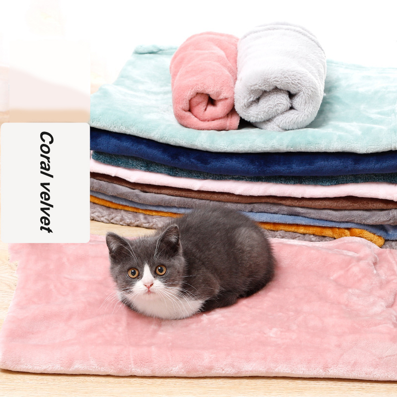 Double Side Coral Flannelette Fake Fur Pet Dog Throw Towel Blanket Faux Sheepskin Cat Dog Blanket