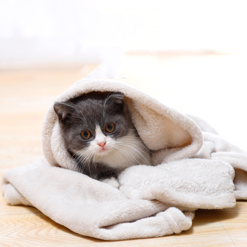 Double Side Coral Flannelette Fake Fur Pet Dog Throw Towel Blanket Faux Sheepskin Cat Dog Blanket