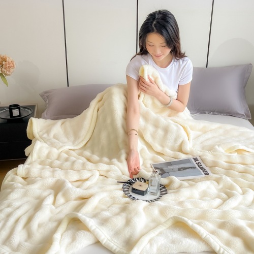 Embossed Softest Pompom Plush Faux Fur Weighted Blanket Dreamland Faux Cream Fur Heated Throw — ultra soft faux fur throw for winter, pet use, and luxury gifting