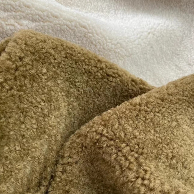 Synthetic Sheepskin Shearling Curly Hair 15mm 600GSM For Cloth Lining Home Rugs and Seat Cover