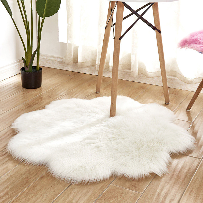 Long Pile Faux Fur Shaggy Flower Rug Wholesale Artificial Fur Rug and Fake Fur Decoration Rug Wholesale