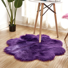 Long Pile Faux Fur Shaggy Flower Rug Wholesale Artificial Fur Rug and Fake Fur Decoration Rug Wholesale