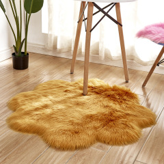 Long Pile Faux Fur Shaggy Flower Rug Wholesale Artificial Fur Rug and Fake Fur Decoration Rug Wholesale