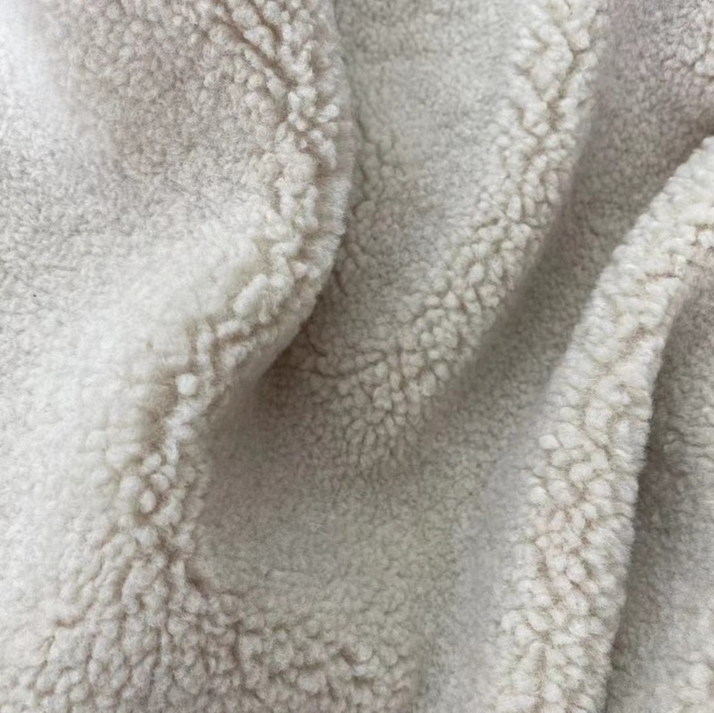 Synthetic Sheepskin Shearling Curly Hair 15mm 600GSM For Cloth Lining Home Rugs and Seat Cover