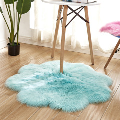 Long Pile Faux Fur Shaggy Flower Rug Wholesale Artificial Fur Rug and Fake Fur Decoration Rug Wholesale
