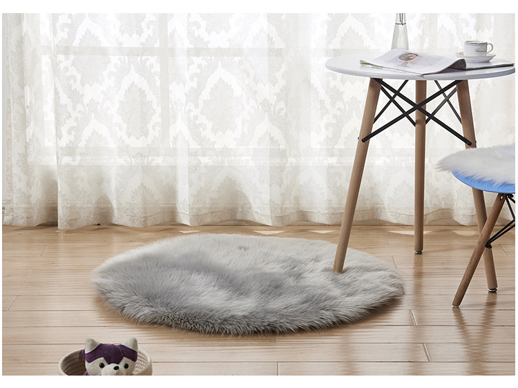 Factory OEM Luxury Long Pile 70mm Faux Fur Shaggy Round Rug For Home Office and Beddings