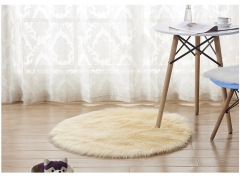 Factory OEM Luxury Long Pile 70mm Faux Fur Shaggy Round Rug For Home Office and Beddings