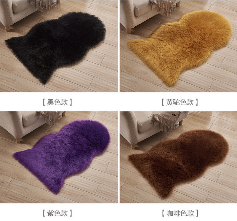 Factory OEM Luxury Long Pile 70mm Faux Fur Shaggy Rug Natural Pelt For Home Office and Display Decorations