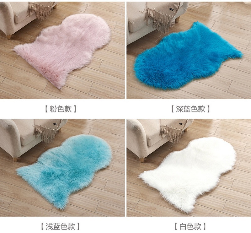 Factory OEM Luxury Long Pile 70mm Faux Fur Shaggy Rug Natural Pelt For Home Office and Display Decorations