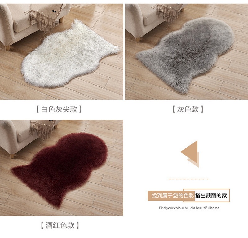 Factory OEM Luxury Long Pile 70mm Faux Fur Shaggy Rug Natural Pelt For Home Office and Display Decorations