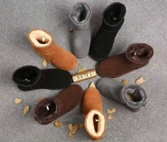 Luxury Sheepskin Outerdoor Short Boots Water Repellent Fashional Design for Extra Warm in Winter