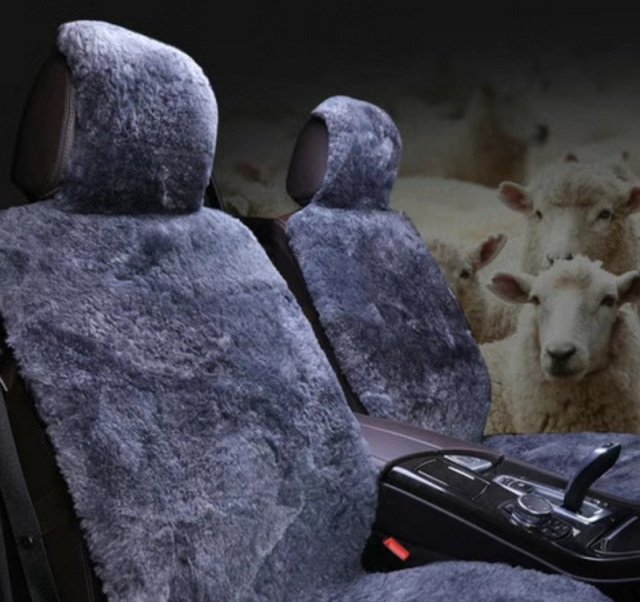 Australian Sheepskin Car Seat Cover Traditional Plain Color with Foamed Suede Backing Luxury Car Seat Decorations