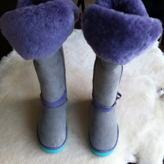 Luxury Sheepskin Outerdoor Tall Boots Water Repellent Just Sheepskin  Boots Fashional Design for Extra Warm in Winter