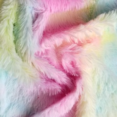 3C Color PV Faux Fake Fur Fabric Peacock Fur 300GSM For Toys Cushion and Pet Beddings.