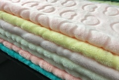 Double Side Embossed Fleece Lined Flannel Super Soft Fleece Fabric for Beddings and Pajamas