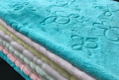 Double Side Embossed Fleece Lined Flannel Super Soft Fleece Fabric for Beddings and Pajamas