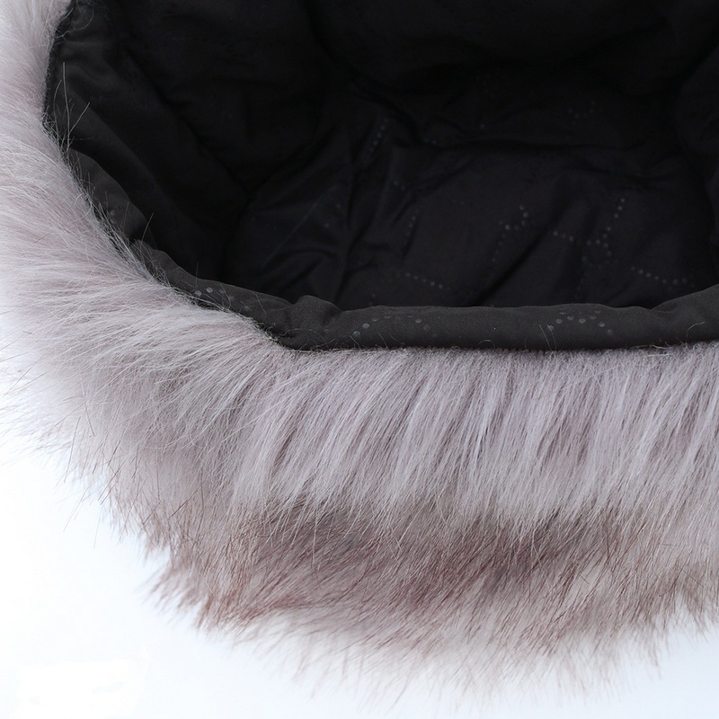 Faux Fox Fur Hats & Caps with Ear Flaps Fold Up and Down Shearling Bucket Hat for women