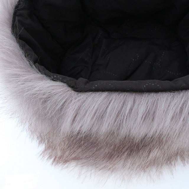 Faux Fox Fur Hats & Caps with Ear Flaps Fold Up and Down Shearling Bucket Hat for women