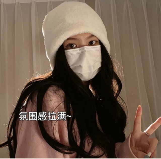 White Faux Rabbit Fur Women Winter Hats With Ear Flaps Russian Hats Fuzzy Trapper Hats