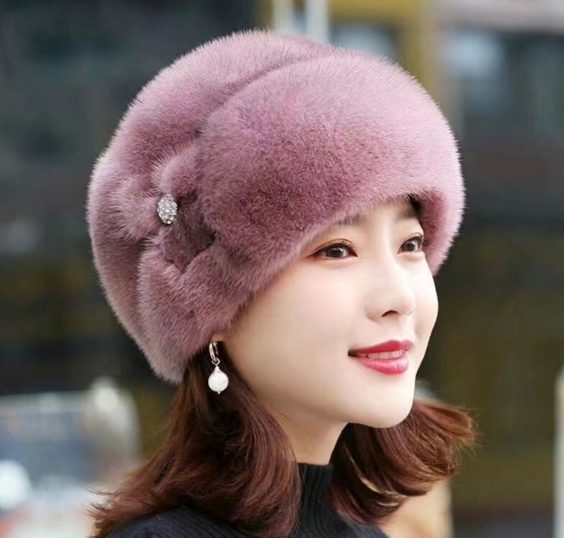 Faux Mink Fur Hats & Caps with Ear Flaps Fold Up and Down Super Soft and Warm Fashion Accessories