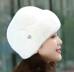 Faux Mink Fur Hats & Caps with Ear Flaps Fold Up and Down Super Soft and Warm Fashion Accessories
