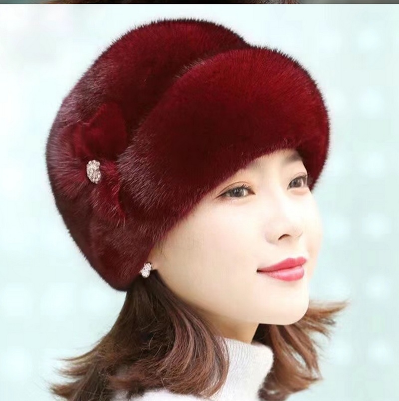 Faux Mink Fur Hats & Caps with Ear Flaps Fold Up and Down Super Soft and Warm Fashion Accessories