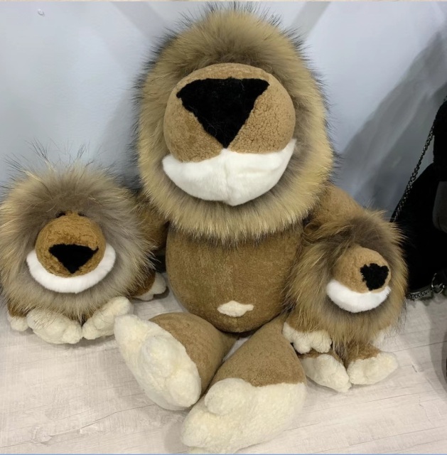 Real Sheepskin Lion Toy Natural Sheepskin Lion Toys Genuine Sheepskin Lion King Toys Backpack