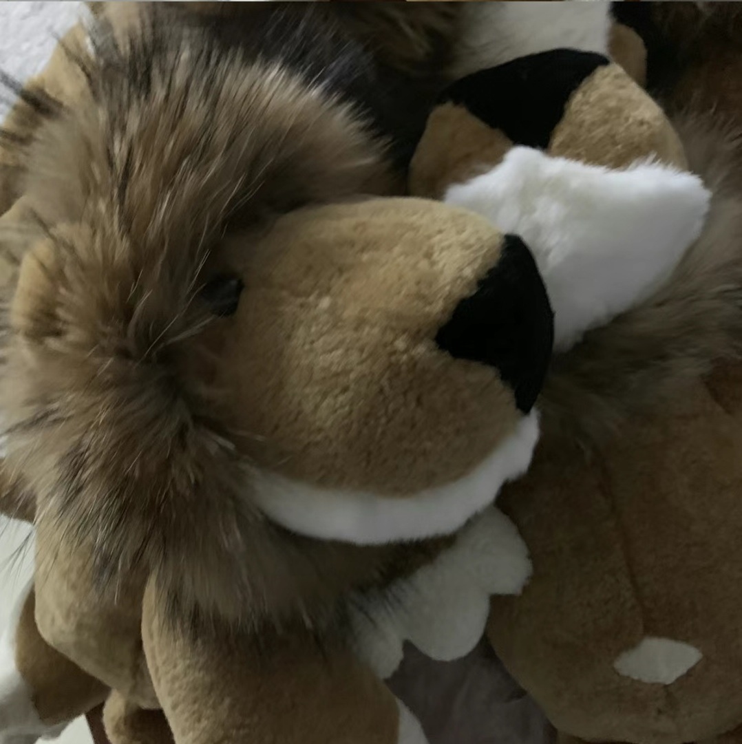 Real Sheepskin Lion Toy Natural Sheepskin Lion Toys Genuine Sheepskin Lion King Toys Backpack