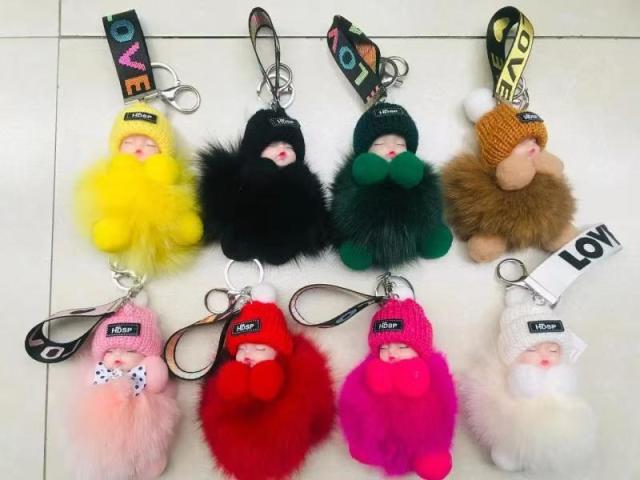 Real fur key chain toys real sheepskin key ring genuine sheepskin keychains rabbit fur keychains and ring
