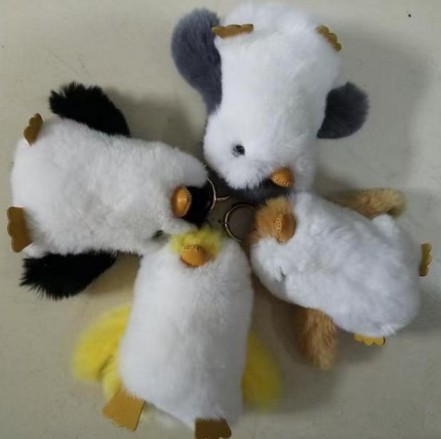 Real rabbit fur key chain real sheepskin key ring genuine sheepskin keychains rabbit fur keychains and ring
