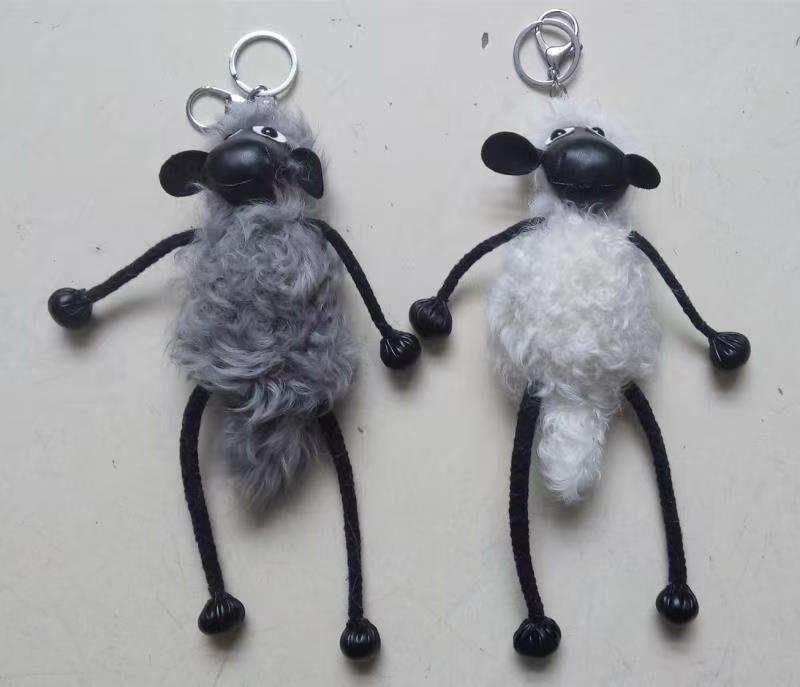 sheepskin key chain real sheepskin key ring genuine sheepskin keychains rabbit fur key chain and ring
