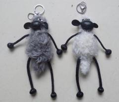 real sheepskin key chain toys sheepskin key ring genuine sheepskin keychains rabbit fur key chain and ring