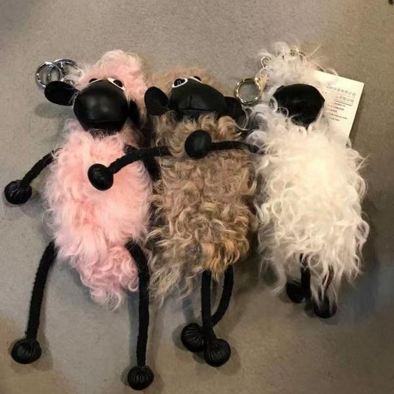 Real rabbit fur key chain real sheepskin key ring genuine sheepskin keychains rabbit fur keychains and ring