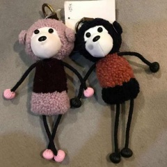 Real fur key chain toys real sheepskin key ring genuine sheepskin keychains rabbit fur keychains and ring