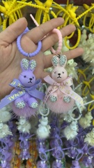 sheepskin key chain real sheepskin key ring genuine sheepskin keychains rabbit fur key chain and ring