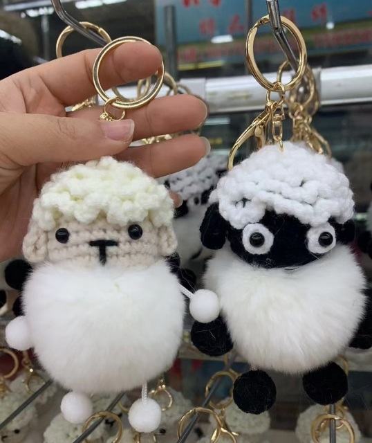 real sheepskin key chain toys sheepskin key ring genuine sheepskin keychains rabbit fur key chain and ring