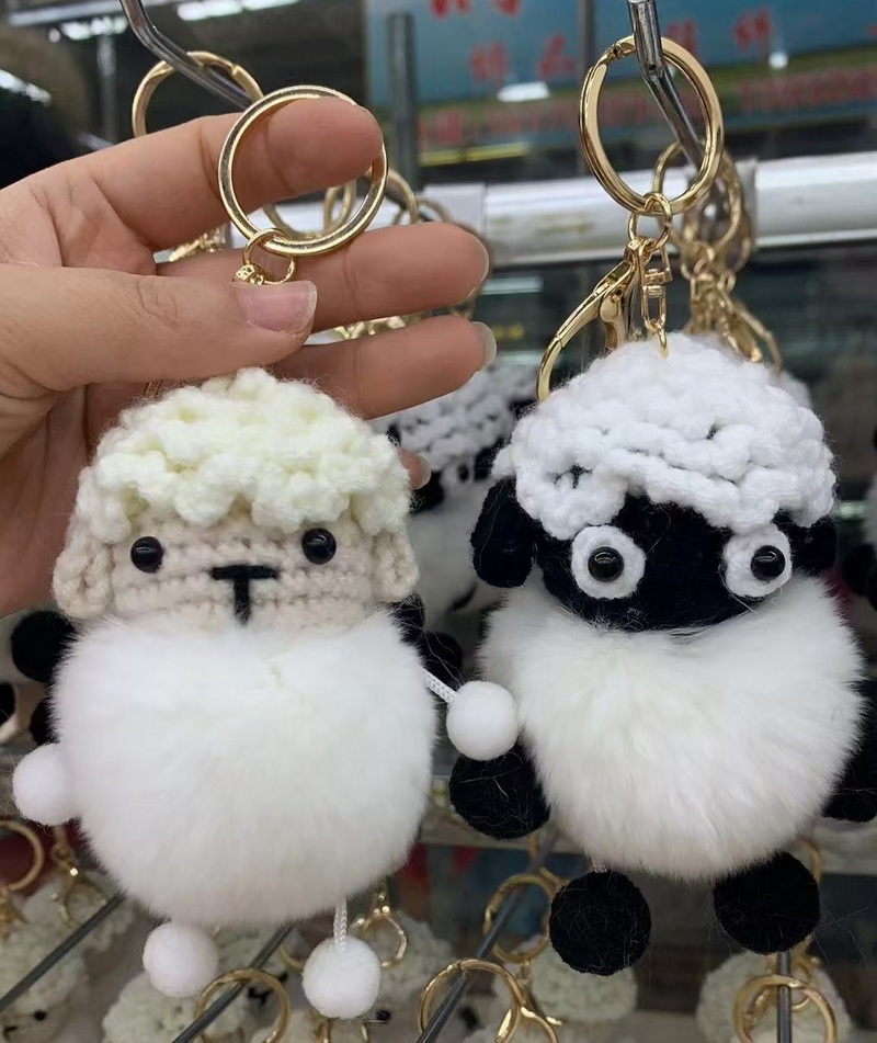 Real fur key chain toys real sheepskin key ring genuine sheepskin keychains rabbit fur keychains and ring