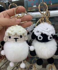 Real fur key chain toys real sheepskin key ring genuine sheepskin keychains rabbit fur keychains and ring
