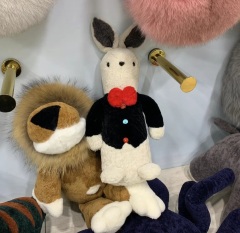 sheepskin toys Mr rabbit 30cm real sheepskin Mr rabbit soft toys genuine sheepskin rabbit toys