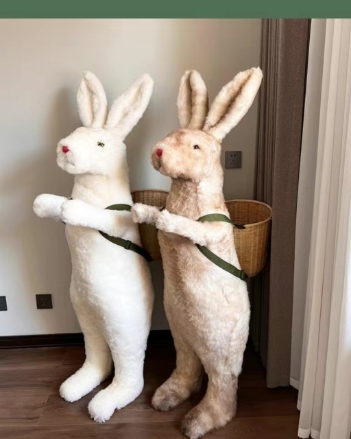 sheepskin standing rabbit 150cm real sheepskin toys genuine sheepskin standing tall rabbit