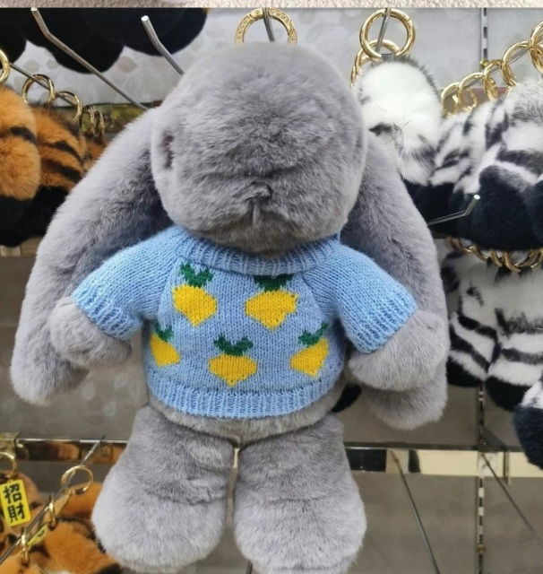 Real rabbit fur toys long eared rabbit soft cuddles rabbit genuine rabbit fur toys long eared rabbit 45cm